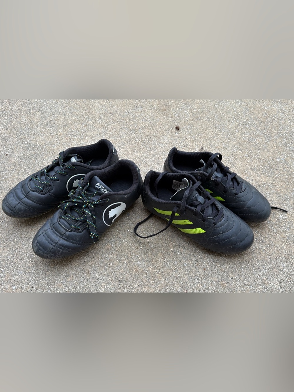 Kids Soccer Cleats with Neon Green Accents (Pair)